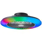 Brilliant Salerno Ventilator Plastik Metall Schwarz 36W 4700lm - 830-865 CCT+RGB | 485mm - Fernsteuerung Dimmbar