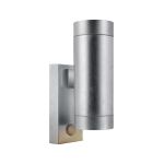 Nordlux Tin Applique Murale Métal et Verre Gris Up & Down | 76mm - IP54 - Convient pour 2x GU10 - Détecteur de Mouvement et de Lumière