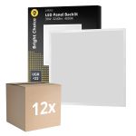 Lot 12x Bright Choice Dalle LED Backlit 36W 3240lm - 840 Blanc Froid | 60x60cm - UGR <22