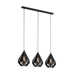 Eglo Suspension Luminaire Carlton 5 Échantillon Noir | IP20 - Convient pour 3x E27 
