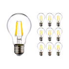 Lot 10x LED E27 Poire Filament Claire 4.5W 470lm - 840 | Remplacement 40W